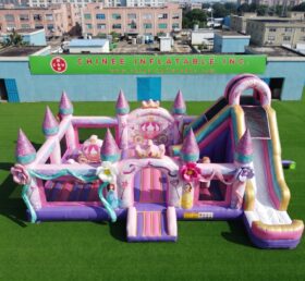 T2-8998 Castelo Inflável de Festas de Princesa com Escorregador