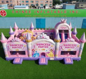T2-8999 Combo Inflável de Castelo Saltitante de Princesas com Escorregador
