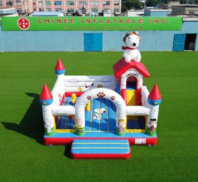 T2-9013 Castelo Inflável Combo Temático Snoopy com Escorregador
