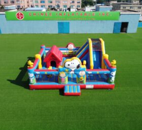 T2-9001 Combo de Pula-Pula Inflável com Escorregador Tema Snoopy