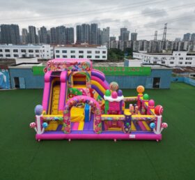 T6-8488B Escorregador Combo Inflável Temático de Doces Fun City