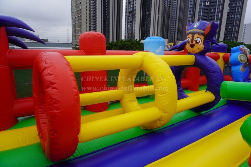 T6-8599 Paw Patrol Inflatable Funcity Obstacle Slide Combo