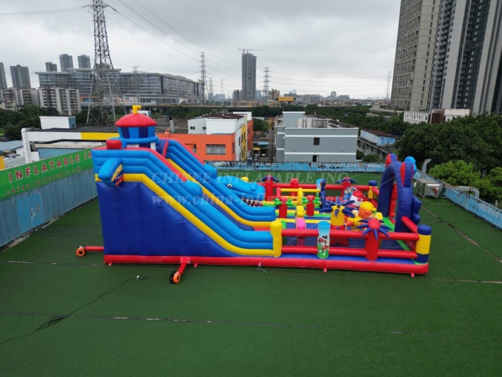 T6-8599 Paw Patrol Inflatable Funcity Obstacle Slide Combo